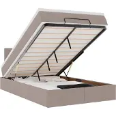 vidaXL Ottoman bed met matras 120x200cm stof taupe