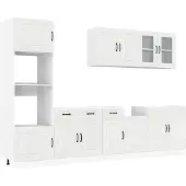 vidaXL 7-delig keukenkastenset Kalmar, hoogglanzwit, houtvezel