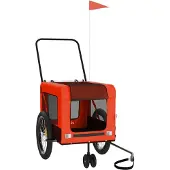 vidaXL Hondenfietstrailer oxford stof en ijzer oranje en zwart
