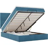 vidaXL Ottoman bed met matrassen en LED's 140x190cm fluweel