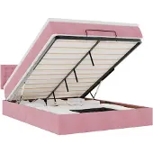 vidaXL Ottoman bed met matras 140x190cm fluweel roze