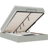 vidaXL Ottoman bed met matras 140x190cm fluweel lichtgrijs