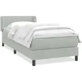 vidaXL Boxspring met matras fluweel lichtgrijs 80x210 cm