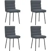 vidaXL Eetkamerstoelen 4 st fluweel donkergrijs