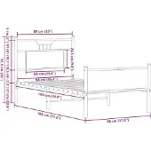 vidaXL Bedframe zonder matras hout gerookt eikenkleurig 90x190 cm