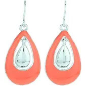 Behave - Oorbellen - Oorhangers - Druppelvorm - Rood - Zilverkleur - Dames - Elegant & Tijdloos - 3 cm