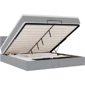 vidaXL Bed met matras 160x200 cm stof lichtgrijs