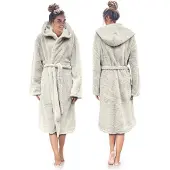 Linnick Teddy Pluche Badjas met Capuchon inclusief Teddy Tas - off white - M