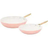COSY&TRENDY Elegance Koekenpannenset 2-delig Ø24/28cm - PFAS-vrij - Inductie Koekenpan - Snelle opwarming - Zonder deksel - Pink