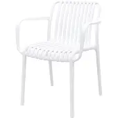 Van der Garde Tuinmeubelen Stripe stapelbare tuinstoel - Wit