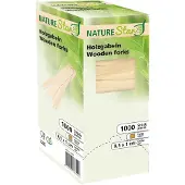 Nature Star - houten frietvorkjes - biologisch - 1000 stuks in dispenserdoos