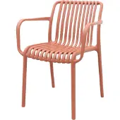 Van der Garde Tuinmeubelen Stripe stapelbare tuinstoel - Terracotta