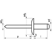 Masterfix Blindklinknagel XXL bolkop 4,8x16mm Alu/Staal - 250 stuks