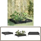 vidaXL Plantenbak verhoogd 100x100x26 cm staal zwart