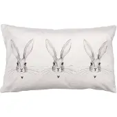 Clayre & Eef Kussenhoes 30x50 cm Beige Polyester Konijn