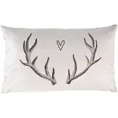 Clayre & Eef Kussenhoes 30x50 cm Beige Polyester Gewei
