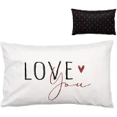 Clayre & Eef Kussenhoes 30x50 cm Zwart Wit Polyester