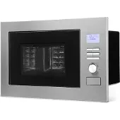 Bomann Inbouwmagnetron met grill- en heteluchtfunctie | 60 cm | inclusief grillrooster en draaitafel | 25 liter inbouwmagnetron | MWG 3001 H EB, zwart