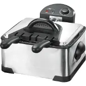 Clatronic FR 3195 friteuse, roestvrijstalen behuizing, 2000 watt, uitneembare oliereservoir van 4 l, koude zone