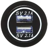 ACV Dual USB auto lader 12V/24V 4.2A / Wit (Bulk)
