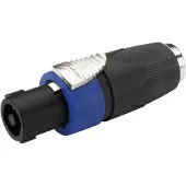 Neutrik Mono-Audio-Adapter Speaker 4-Pins Male - 6.35 mm Female Zwart