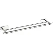 Wenko Turbo-Loc Dubbele Handdoekhouder Orea Duo RVS glanzend 60cm breed - Handdoekrek - Bevestigen zonder boren - Zelfklevend - 10 jaar garantie
