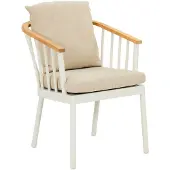 Apple Bee Tuinstoel Condor Dining Armchair 60 Aluminium Teak Oyster Cotton Flower