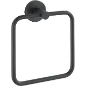 Wenko Handdoekring Bosio RVS zwart mat 16x18cm - Handdoekhouder