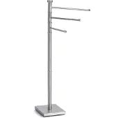Zeller handdoeken droogrek - staand model - 3 stangen - RVS - 22 x 18 x 87 cm