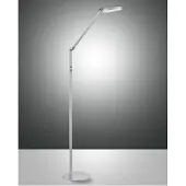 FABAS LUCE LED-vloerlamp Regina, dimbaar, alu / grijs / zink, Woon-/ Eetkamer, metaal, Modern, LED vloerlamp