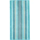 Cawö Handdoek Unique Stripes Turquoise (Set van 3)