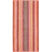 Cawö Handdoek Cawö Unique Stripes Coral (3-delig)