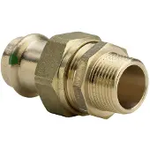 Viega Sanpress 3 delige koppeling SC buitendraad 22x1/2 brons 142674