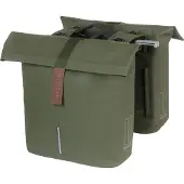 Basil City - Dubbele fietstas MIK - 28-32 Liter - Waterafstotend - Reflectiedetails - Moss green