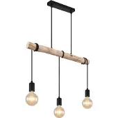 Globo 3 Lichts Eettafel Hanglamp Gregor Zwart Met Hout
