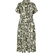 Apricot Midi-jurk met smokdetails
