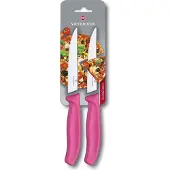 Victorinox SwissClassic pizza-/steakmes roze, set van 2, 6.7936.12L5B