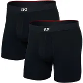 Saxx - Vibe Xtra Boxer Brief Fly 2-Pack - Synthetisch ondergoed XL, zwart