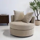 Giga Meubel Draaifauteuil Thony Luxe Rond Taupe