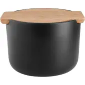 Eva Solo - Nordic Kitchen Zoutpot met Deksel - Zwart - Porselein - Hout