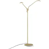 Orion LED-vloerlamp Cobra, dimbaar, messing / goud, Woon-/ Eetkamer, metaal, Modern, LED vloerlamp