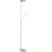 Orion LED-uplighter vloerlamp Cobra, dimbaar, alu / grijs / zink, Woon-/ Eetkamer, metaal, Modern, LED vloerlamp