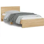 vidaXL Bedframe met hoofdbord zonder matras sonoma eiken 100x200 cm