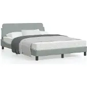 vidaXL Bedframe "Dover" 140x200 cm fluweel lichtgrijs