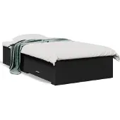 vidaXL Bedframe met lades bewerkt hout zwart 75x190 cm