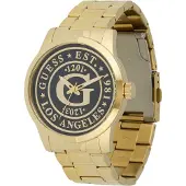 GUESS Analoog horloge 'COLLEGIATE' goud / zwart