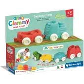 Clementoni - Soft Clemmy - Baby speelgoed - Zachte trein - Sensorische blokken - vanaf 10 maanden