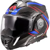 LS2 FF901 Advant X Carbon Future II, modulaire helm ,Zwart/Wit/Blauw/Rood ,XXL