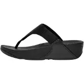 FitFlop Women Lulu Shimmerlux Toe-Post All Black-Schoenmaat 39