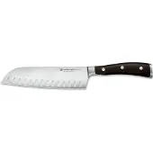 Wüsthof - Ikon Santoku met kuiltjes 17 cm - Houten handvat